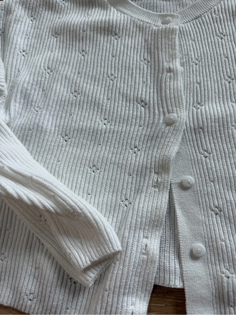 Mango Ivory Button-Front Knit Cardigan